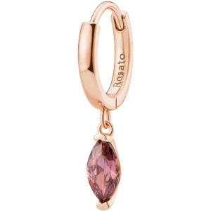 Rosato orecchino a cerchietto in argento oro rosa e zircone rosso collezione Allegra