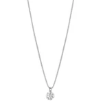 Rosato collana in argento 925 con pendente a margherita e zircone bianco