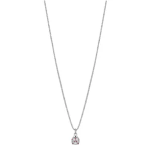 Rosato collana in argento 925 con pendente coccinella e zirconi Allegra