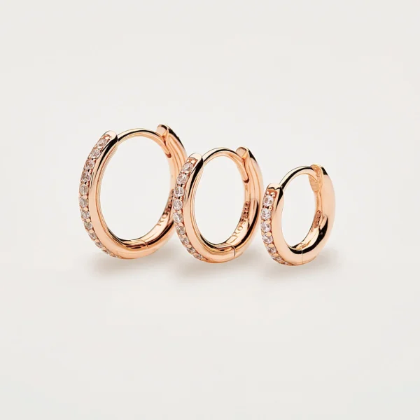 Rosato mono orecchino in argento 925 con zirconi bianchi collezione Allegra