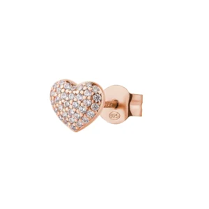 Rosato orecchino a lobo in argento 925 a forma di fiocco 5,2 mm