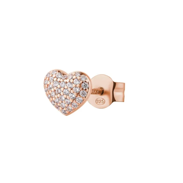 Rosato orecchino a lobo in argento 925 a forma di fiocco 5,2 mm