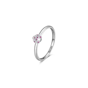 Rosato orecchino cerchietto collezione Allegra in argento con galvanica oro e zircone