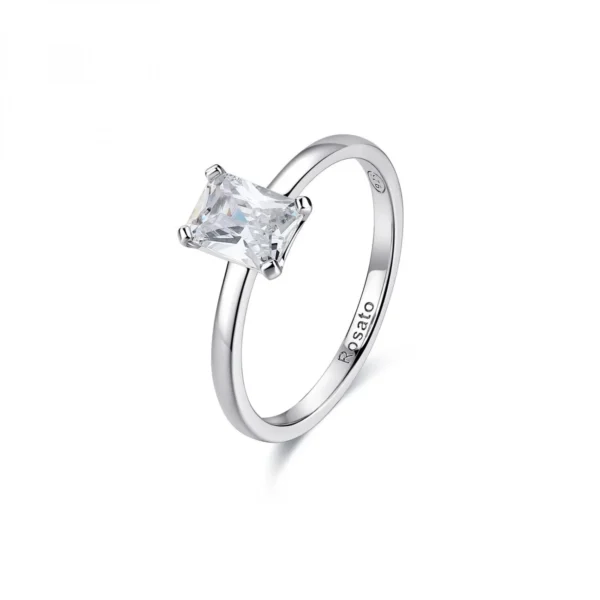 Rosato anello in argento e zircone bianco collezione ALLEGRA misura 14