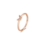 Rosato anello in argento placcato oro rosa con zirconi rossi collezione Allegra misura 16