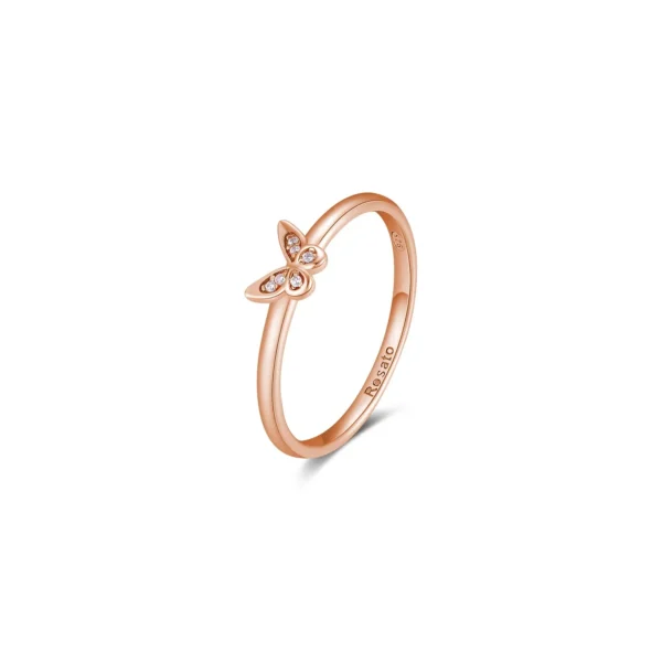 Rosato anello in argento placcato oro rosa con zirconi rossi collezione Allegra misura 16