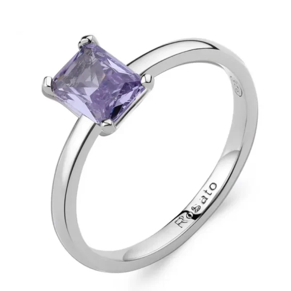 Rosato anello in argento e zircone bianco collezione Allegra misura 14