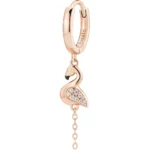 Rosato orecchino cerchietto in argento con zircone rosso collezione Allegra galvanica oro