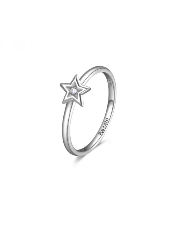 Rosato anello in argento placcato oro rosa con 34 zirconi bianchi misura 16