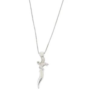 COLLANA ORO BIANCO CON CIONDOLO SPADA DUE ORI