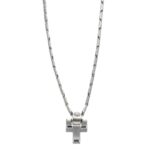 COLLANA ORO BIANCO CHIMENTO CON CROCE CON DIAMANTE CHIMENTO