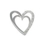 CIONDOLO ORO BIANCO CUORE CON DIAMANTI COEMTE KT 0.01X12 GVS1