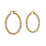 ORECCHINI DUE ORI CERCHI TORCION LAVORATI