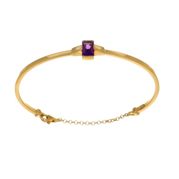 BRACCIALE ORO GIALLO RIGIDO CON ZIRC VIOLA