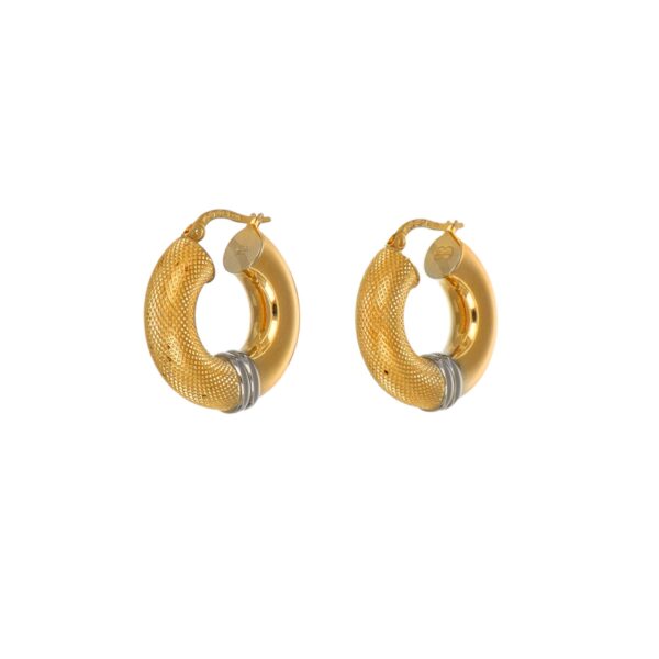 ORECCHINI DUE ORI CERCHIETTI BOMBATI