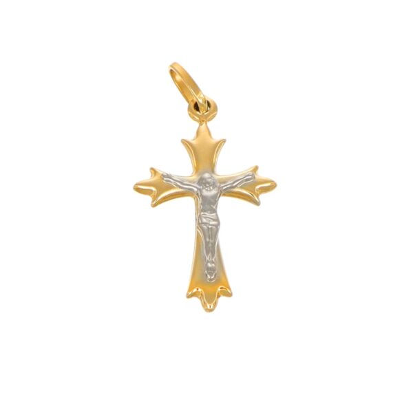 CIONDOLO DUE ORI CROCE CON GESÙ