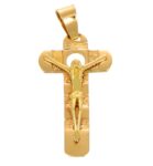 CIONDOLO ORO GIALLO CROCE CON GESÙ