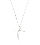 COLLANA ORO BIANCO CON CROCE CON ZIRCONI BIANCHI