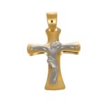 CIONDOLO DUE ORI CROCE CON GESÙ