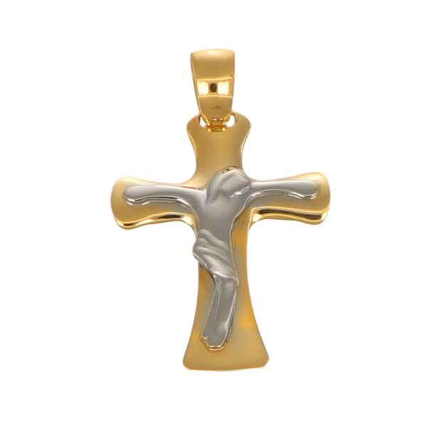 CIONDOLO DUE ORI CROCE CON GESÙ