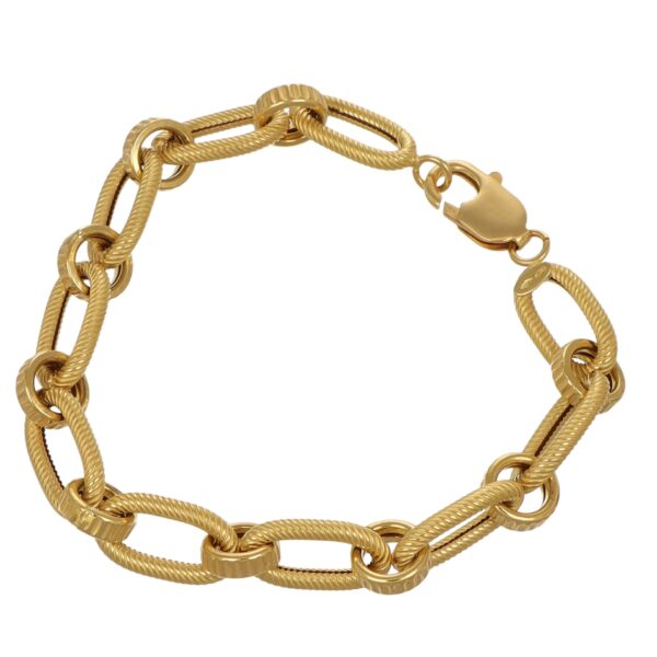 BRACCIALE ORO GIALLO CATENA OVALE