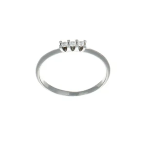ANELLO ORO BIANCO TRILOGY CON DIAMANTI KT 0.03X3 G VS1 MILUNA