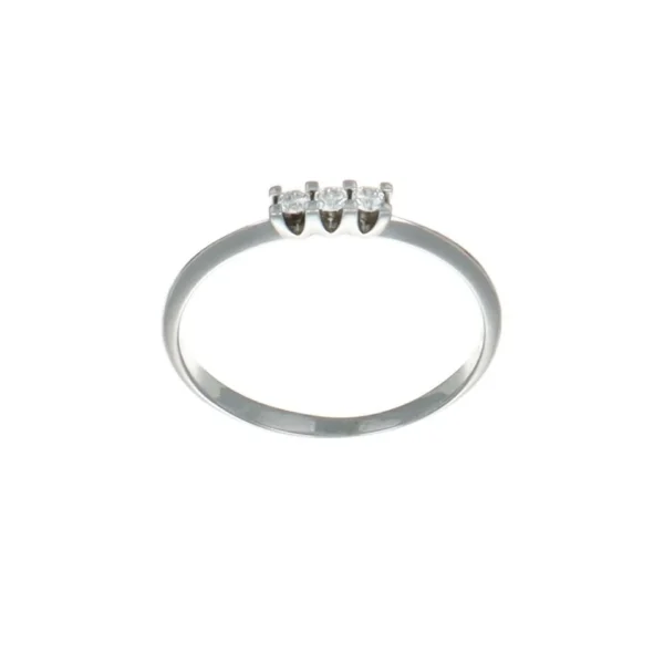 ANELLO ORO BIANCO TRILOGY CON DIAMANTI KT 0.03X3 G VS1 MILUNA