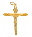 CIONDOLO ORO GIALLO CROCE CON GESÙ