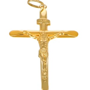 CIONDOLO ORO GIALLO CROCE CON GESÙ