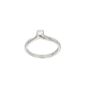 ANELLO ORO BIANCO SOLITARIO CON DIAMANTE KT 0.11
