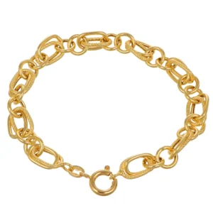BRACCIALE ORO CATENA LUCIDO LAVORATO