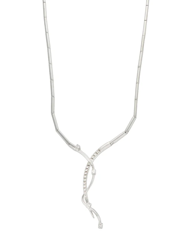 COLLANA ORO BIANCO CON DIAMANTI KT0.21 GVS1