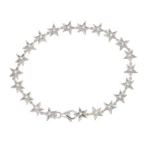 BRACCIALE ORO BIANCO STELLE CON DIAMANTI KT 0.21 GVS1