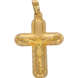 CIONDOLO ORO GIALLO CROCE CON GESU