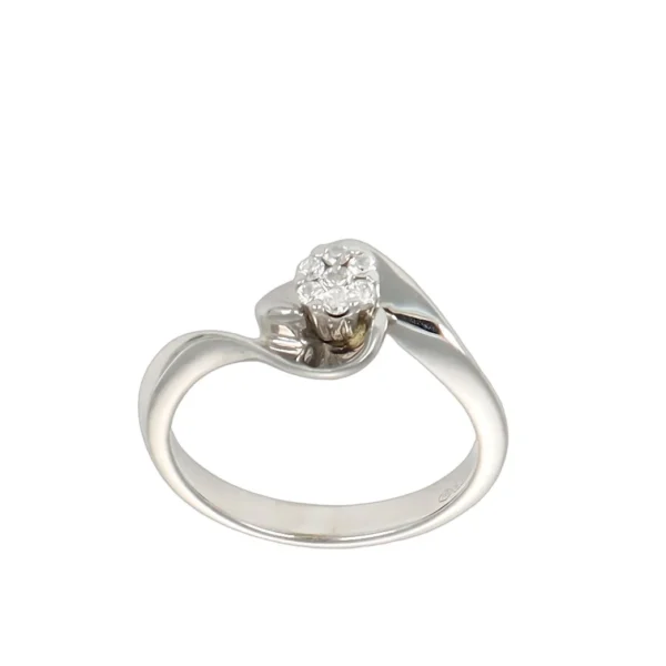 ANELLO ORO BIANCO CON DIAMANTI DONNA ORO KT 0.15 GVS1