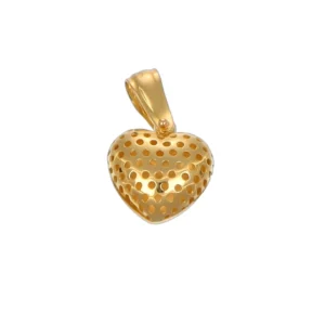 CIONDOLO ORO GIALLO CUORE BOMBATO