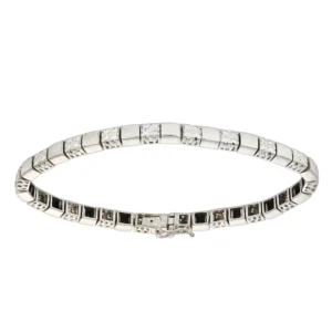 BRACCIALE ORO BIANCO SEMIRIGIDO CON DIAMANTI KT 0.01X72 G VS1