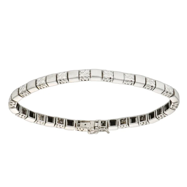 BRACCIALE ORO BIANCO SEMIRIGIDO CON DIAMANTI KT 0.01X72 G VS1