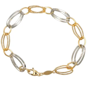 BRACCIALE DUE ORI LUCIDO LAVORATO