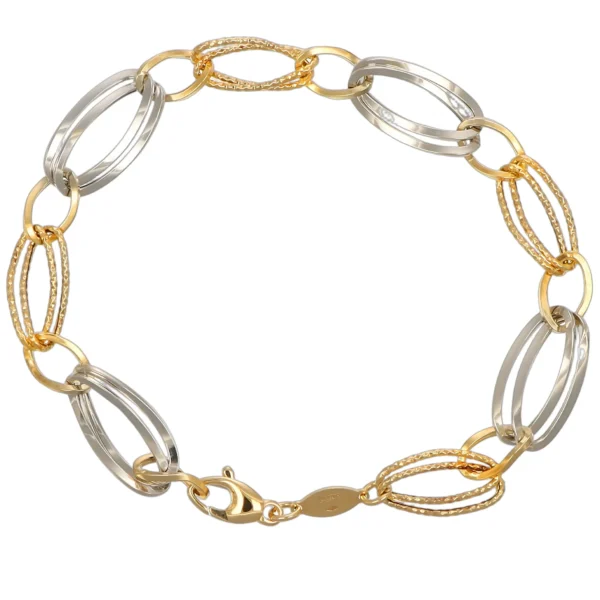 BRACCIALE DUE ORI LUCIDO LAVORATO