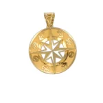 CIONDOLO ORO GIALLO ROSA DEI VENTI