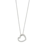 COLLANA ORO BIANCO CUORE CON DIAMANTI DIADEMA KT 0.01X29 GVS1
