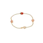 Bracciale oro giallo coccinella fiore e farfalla battesimo