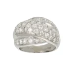 ANELLO ORO BIANCO FASCIA LARGA CON ZIRCONI