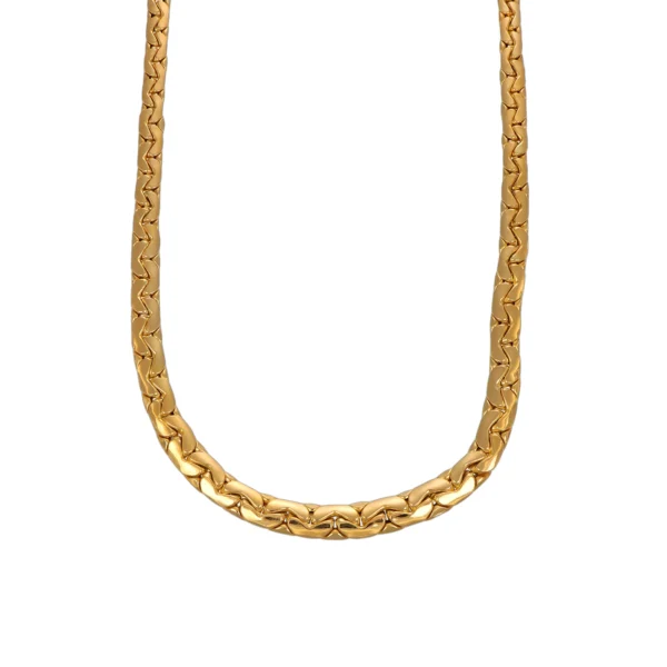 COLLANA ORO GIALLO TRECCIA PIATTA