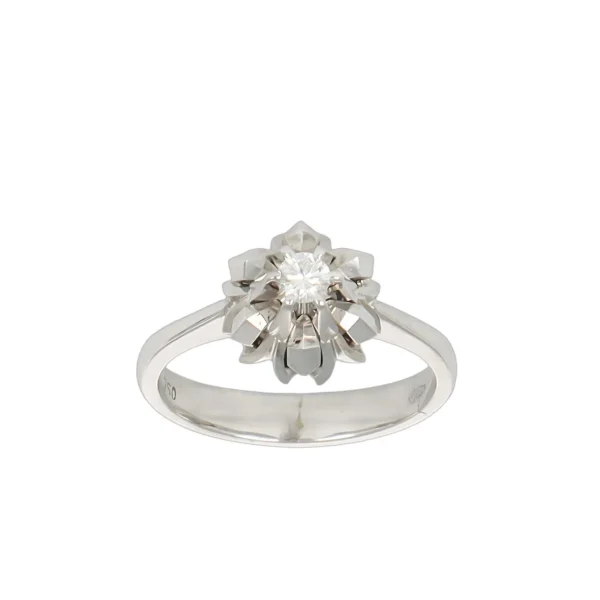 ANELLO ORO BIANCO SOLITARIO CON DIAMANTE KT 0.07 GVS1