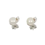 ORECCHINI ORO BIANCO CON PERLA E DIAM MMPERLA 3X2 DIAM 0.01X2 GVS1