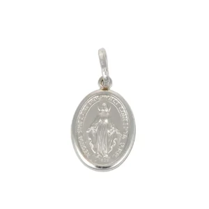 CIONDOLO ORO BIANCO MADONNINA MIRACOLOSA