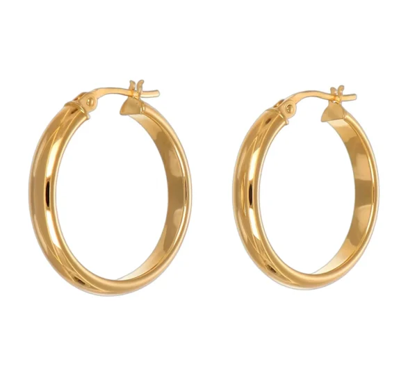 ORECCHINI ORO GIALLO CERCHI LISCI