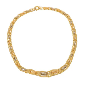 COLLANA TRE ORI LUCIDO SATINATA LAVORATA